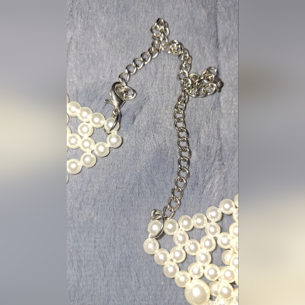 Elegant Faux Pearls Choker Collar Bead Necklace Bohemian Gothic Bridal - Picture 6 of 7